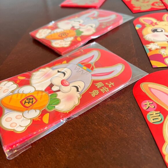 Red Chinese New Year Rabbit-Themed Lucky Money Envelopes 28 lot - Picture 5 of 11